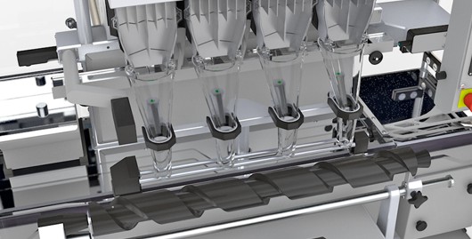 Detail of the bottle-filling arrangement.